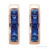 Sapphire Row Lab-Grown Blue Sapphire Channel-Set Huggie Earrings - 14K Rose Gold (view 2)