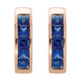 Sapphire Row Lab-Grown Blue Sapphire Channel-Set Huggie Earrings - 14K Rose Gold (view 2)