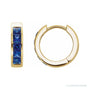 Sapphire Row Lab-Grown Blue Sapphire Channel-Set Huggie Earrings - 14K Yellow Gold