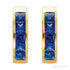 Sapphire Row Lab-Grown Blue Sapphire Channel-Set Huggie Earrings - 14K Yellow Gold (view 2)