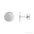 Sapphire Row Engravable Gold Disc Stud Earrings - 14K White Gold, 10 mm