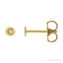 Sapphire Row Engravable Gold Disc Stud Earrings - 14K Yellow Gold, 3 mm