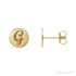 Sapphire Row Engravable Gold Disc Stud Earrings - 14K Yellow Gold, 8 mm (view 3)