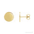 Sapphire Row Engravable Gold Disc Stud Earrings - 18K Yellow Gold, 10 mm