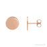 Sapphire Row Engravable Gold Disc Stud Earrings - 18K Rose Gold, 10 mm