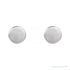 Sapphire Row Engravable Gold Disc Stud Earrings - 18K White Gold, 8 mm (view 2)
