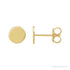 Sapphire Row Engravable Gold Disc Stud Earrings - 14K Yellow Gold, 6.3 mm