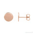 Sapphire Row Engravable Gold Disc Stud Earrings - 14K Rose Gold, 8 mm