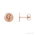 Sapphire Row Engravable Gold Disc Stud Earrings - 18K Rose Gold, 8 mm (view 3)