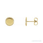Sapphire Row Engravable Gold Rope Disc Stud Earrings - 14K Yellow Gold