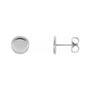 Sapphire Row Engravable Gold Rope Disc Stud Earrings - 14K White Gold