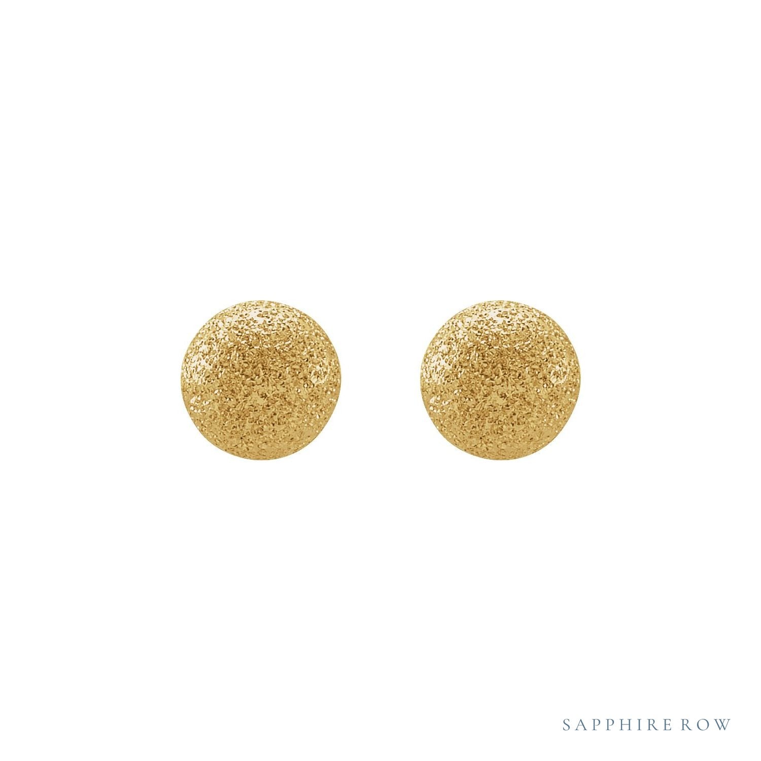 Sapphire Row Gold Stardust Ball Stud Earrings - 14K Yellow Gold (view 2)
