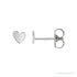 Sapphire Row Gold Sweetheart Heart Stud Earrings - 14K White Gold, 4 mm