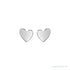 Sapphire Row Gold Sweetheart Heart Stud Earrings - 14K White Gold, 6 mm (view 2)