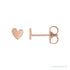 Sapphire Row Gold Sweetheart Heart Stud Earrings - 14K Rose Gold, 4 mm