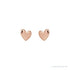 Sapphire Row Gold Sweetheart Heart Stud Earrings - 14K Rose Gold, 4 mm (view 2)