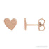 Sapphire Row Gold Sweetheart Heart Stud Earrings - 14K Rose Gold, 6 mm