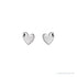 Sapphire Row Gold Sweetheart Heart Stud Earrings - Platinum, 4 mm (view 2)
