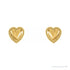 Sapphire Row Gold Beaded Heart Stud Earrings - 14K Yellow Gold (view 2)