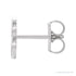Sapphire Row Gold Single Initial Stud Earring - B, Platinum (view 2)