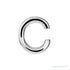 Sapphire Row Gold Single Initial Stud Earring - C, Platinum