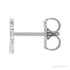 Sapphire Row Gold Single Initial Stud Earring - C, Platinum (view 2)