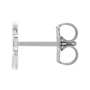 Sapphire Row Gold Single Initial Stud Earring - C, Platinum (view 2)