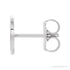 Sapphire Row Gold Single Initial Stud Earring - D, Platinum (view 2)