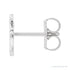 Sapphire Row Gold Single Initial Stud Earring - E, Platinum (view 2)