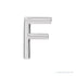 Sapphire Row Gold Single Initial Stud Earring - F, Platinum
