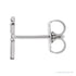 Sapphire Row Gold Single Initial Stud Earring - F, Platinum (view 2)