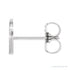 Sapphire Row Gold Single Initial Stud Earring - G, Platinum (view 2)