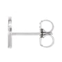 Sapphire Row Gold Single Initial Stud Earring - G, Platinum (view 2)