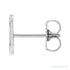 Sapphire Row Gold Single Initial Stud Earring - J, Platinum (view 2)