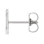 Sapphire Row Gold Single Initial Stud Earring - J, Platinum (view 2)