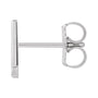 Sapphire Row Gold Single Initial Stud Earring - L, Platinum (view 2)
