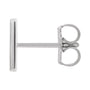 Sapphire Row Gold Single Initial Stud Earring - M, Platinum (view 2)