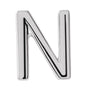 Sapphire Row Gold Single Initial Stud Earring - N, Platinum