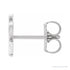 Sapphire Row Gold Single Initial Stud Earring - P, Platinum (view 2)