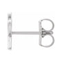 Sapphire Row Gold Single Initial Stud Earring - P, Platinum (view 2)