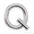 Sapphire Row Gold Single Initial Stud Earring - Q, Platinum