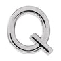 Sapphire Row Gold Single Initial Stud Earring - Q, Platinum
