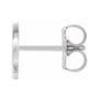 Sapphire Row Gold Single Initial Stud Earring - Q, Platinum (view 2)