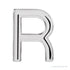 Sapphire Row Gold Single Initial Stud Earring - R, Platinum
