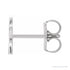 Sapphire Row Gold Single Initial Stud Earring - R, Platinum (view 2)