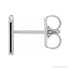 Sapphire Row Gold Single Initial Stud Earring - T, Platinum (view 2)