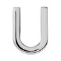 Sapphire Row Gold Single Initial Stud Earring - U, Platinum