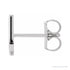 Sapphire Row Gold Single Initial Stud Earring - U, Platinum (view 2)