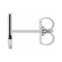 Sapphire Row Gold Single Initial Stud Earring - U, Platinum (view 2)