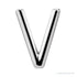 Sapphire Row Gold Single Initial Stud Earring - V, Platinum